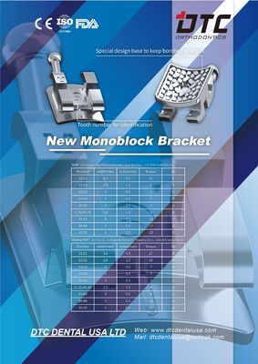 DTC Mim Monoblock Orthodontic Laser Dental Bracket MBT Roth Metal Brace with 3W/Hook