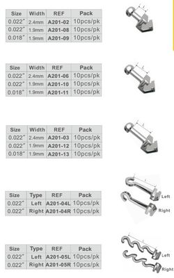 0.018'/0.022' DTC Orthodontic Dental Stainless Steel Crimpable Hook Short Long or Spiral Hooks